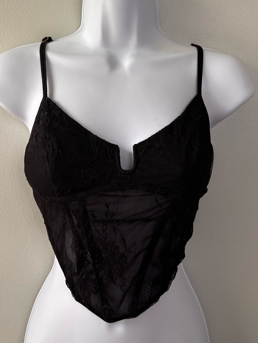 Princess Polly Black Lace Corset OS Goth Glam - Picture 2 of 13